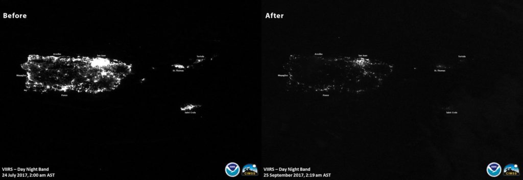 Puerto Rico before and after Hurricane Maria