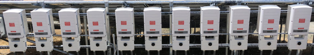 An array of solar inviters