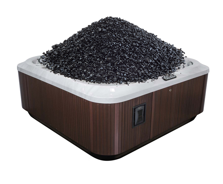 800 pounds of coal, enough to power a lightbulb, takes up about a hot tub's worth of volume