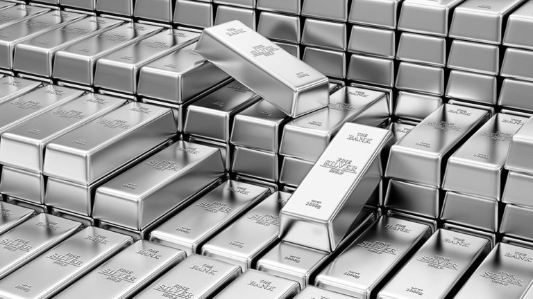 a stack of silver bars