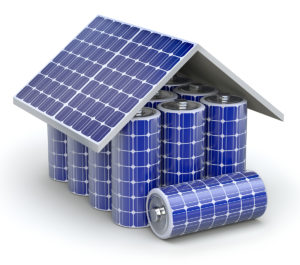 Stock photo - solar battery house