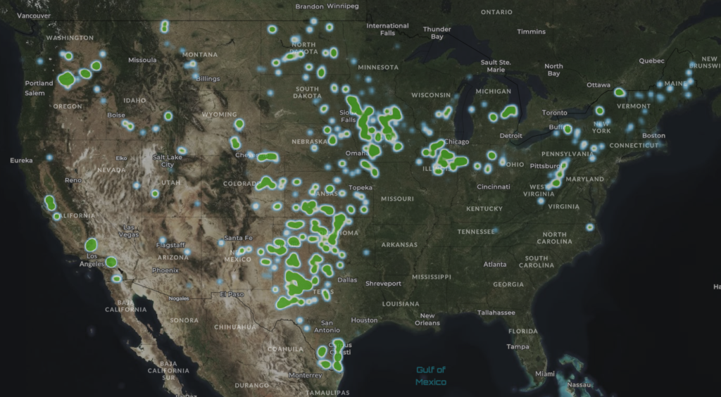 USGS interactive wind web site showing where wind farms are located across the US