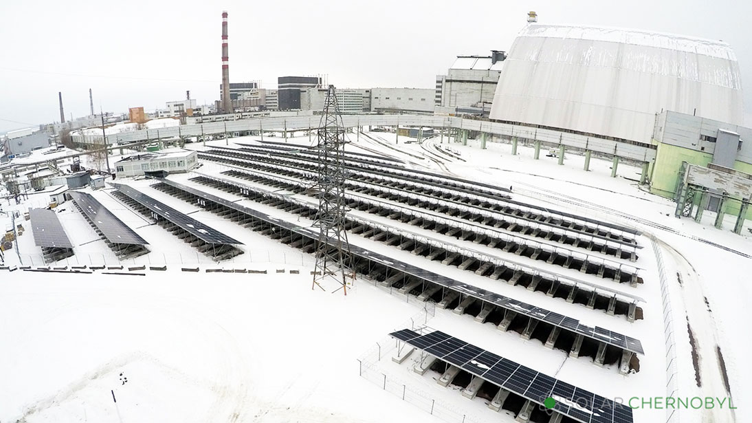 Solar panels Chernobyl nuclear plant