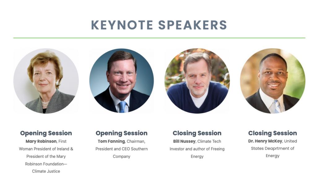 Keynote speakers include Bill Nussey, Tom Fanning, President of Ireland